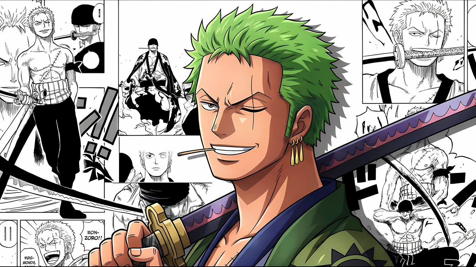 Roronoa Zoro Manga Legacy Wallpaper | One Piece Swordsman Art – WatchOut Walls